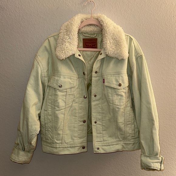 Levi's Light Green Sherpa Collar Jacket - Picture 1 of 5